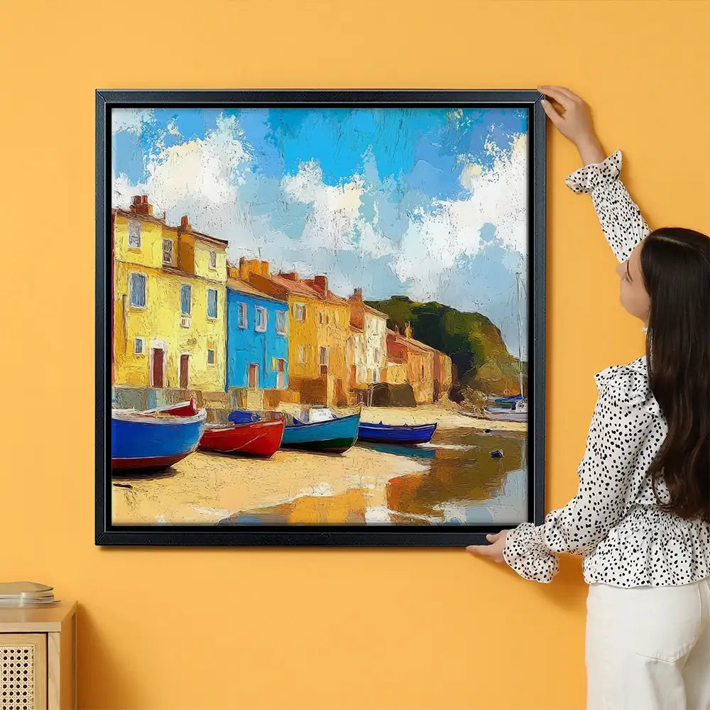 Coastal Town Oversized Canvas Print Coastal Town Oversized Canvas Print wall art product Art Print Shop