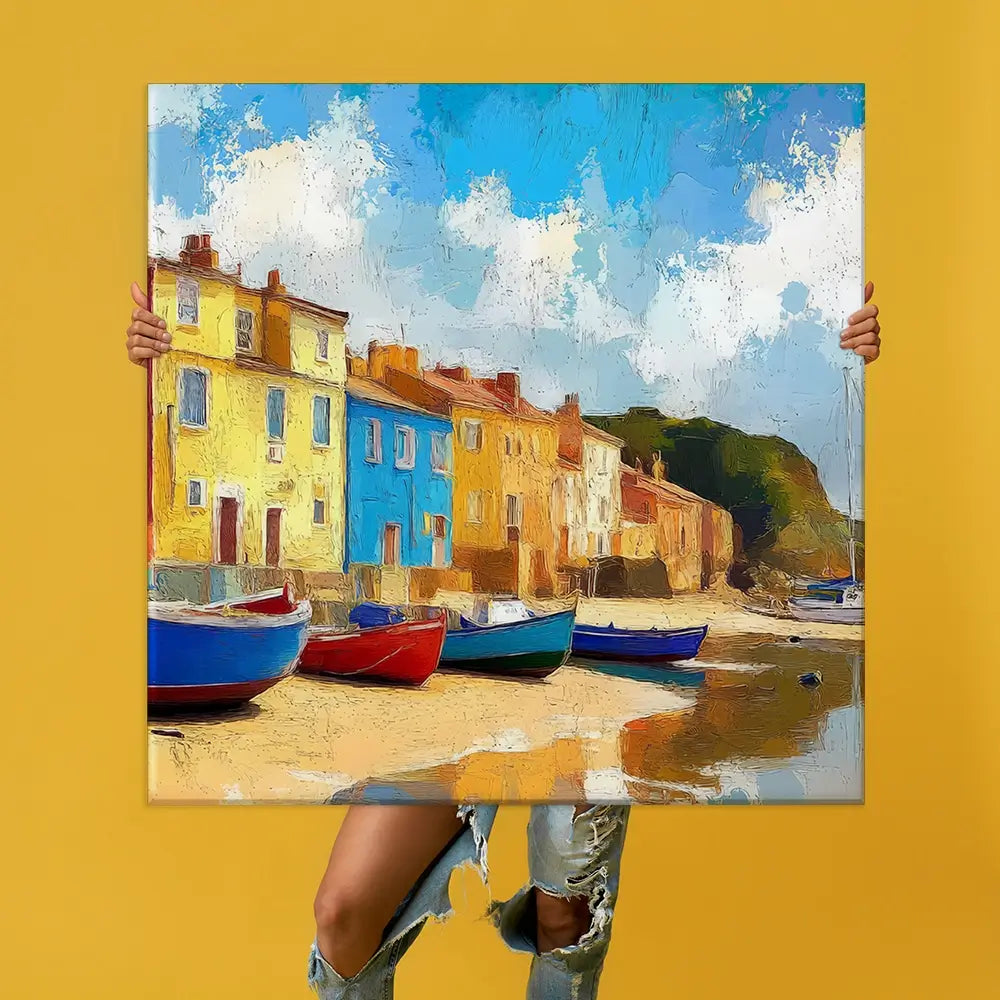 Coastal Town Oversized Canvas Print Coastal Town Oversized Canvas Print wall art product Art Print Shop