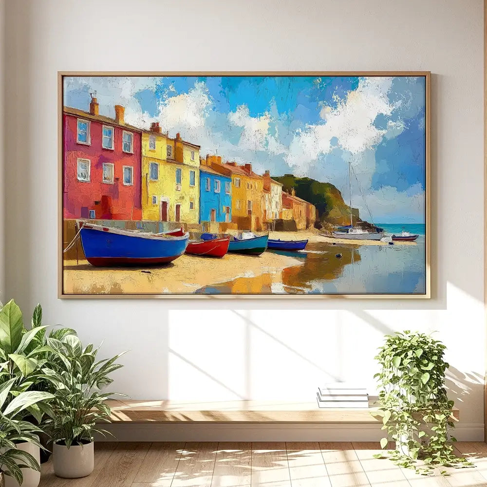 Coastal Town Oversized Canvas Print Coastal Town Oversized Canvas Print wall art product Art Print Shop