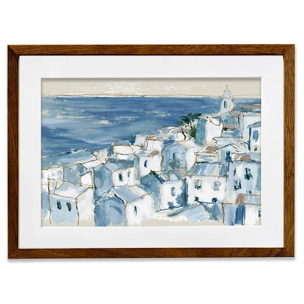 Coastal Village Above Sea Framed Art Print Coastal Village Above Sea Framed Art Print wall art product Chromatic Storm Studio