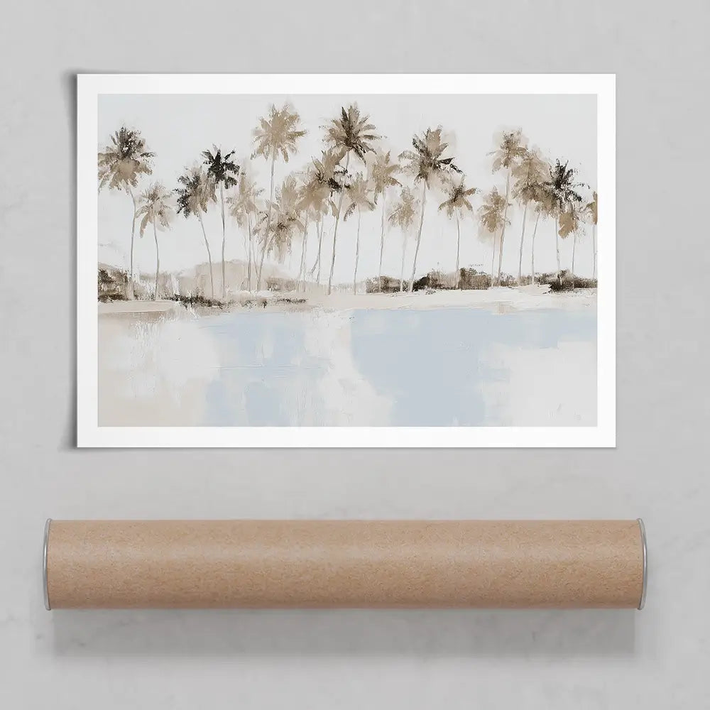 Coconut Palms Lagoon Art Print Coconut Palms Lagoon Art Print wall art product Chromatic Storm Studio