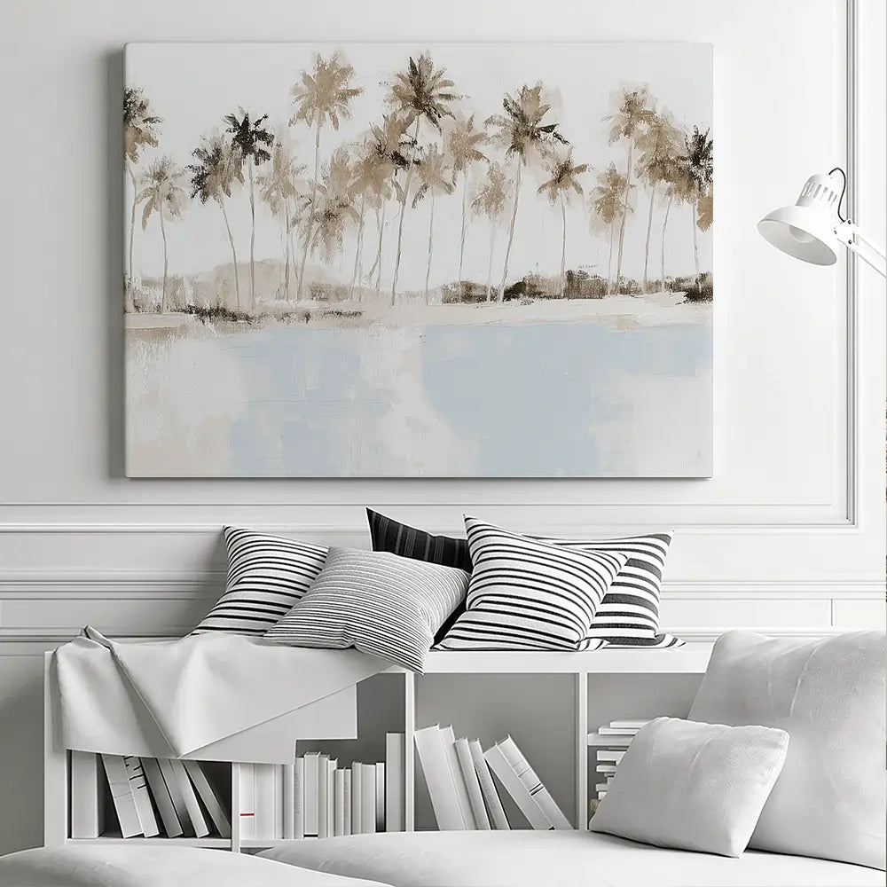 Coconut Palms Lagoon Canvas Print Coconut Palms Lagoon Canvas Print wall art product Chromatic Storm Studio