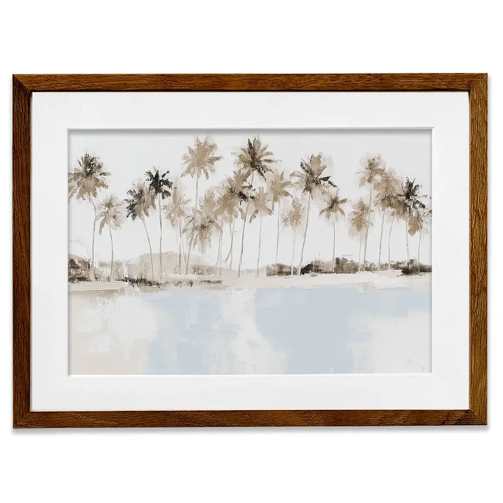 Coconut Palms Lagoon Framed Art Print Coconut Palms Lagoon Framed Art Print wall art product Chromatic Storm Studio