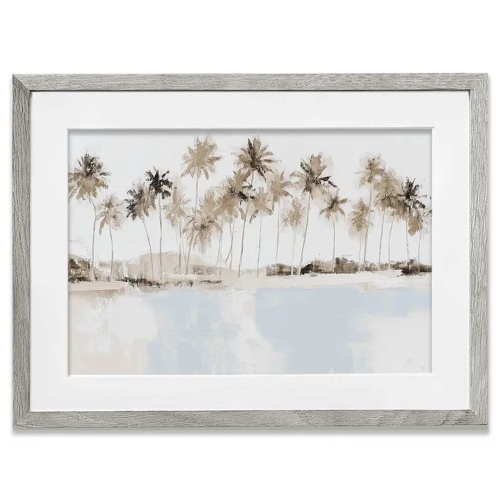 Coconut Palms Lagoon Framed Art Print Coconut Palms Lagoon Framed Art Print wall art product Chromatic Storm Studio