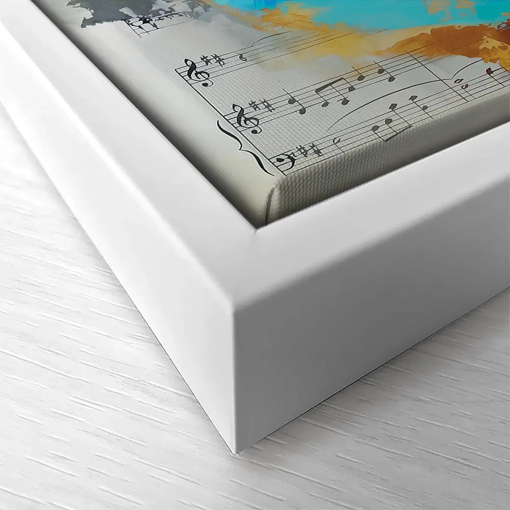 Coffee Cup And Musical Notes Square Canvas Print Coffee Cup And Musical Notes Square Canvas Print wall art product Leon Devenice