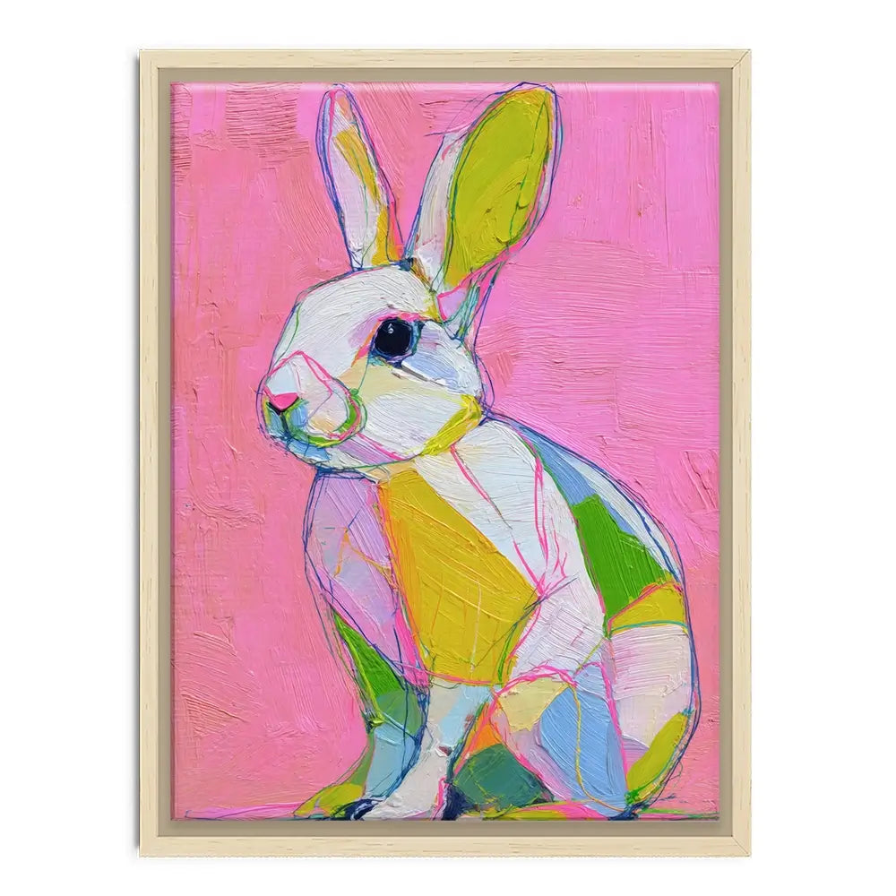 Colour Block Bunny Canvas Print Colour Block Bunny Canvas Print wall art product Petals Prints Design - Independent