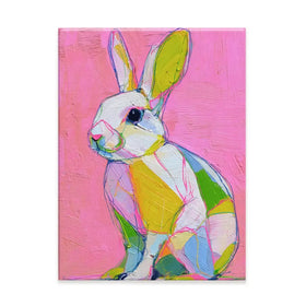 Colour Block Bunny Canvas Print Colour Block Bunny Canvas Print wall art product Petals Prints Design - Independent