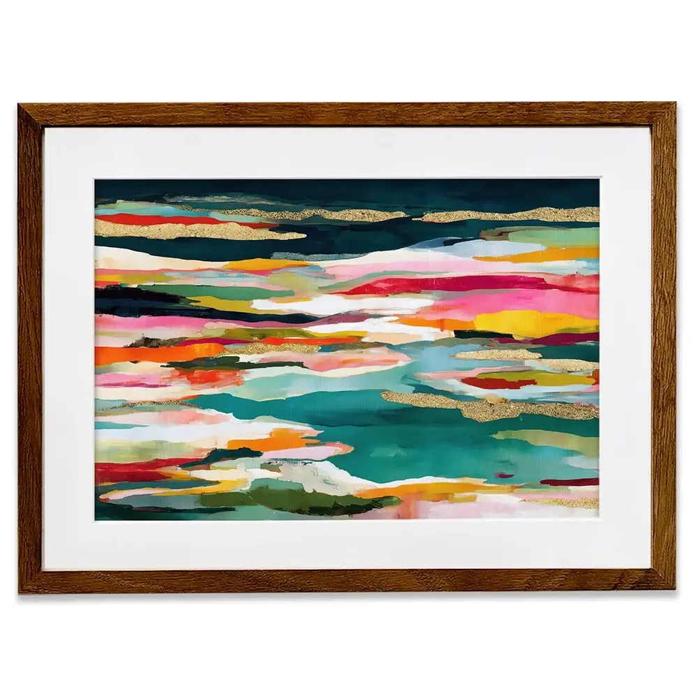 Colour Strata Gold Framed Art Print Colour Strata Gold Framed Art Print wall art product Chromatic Storm Studio