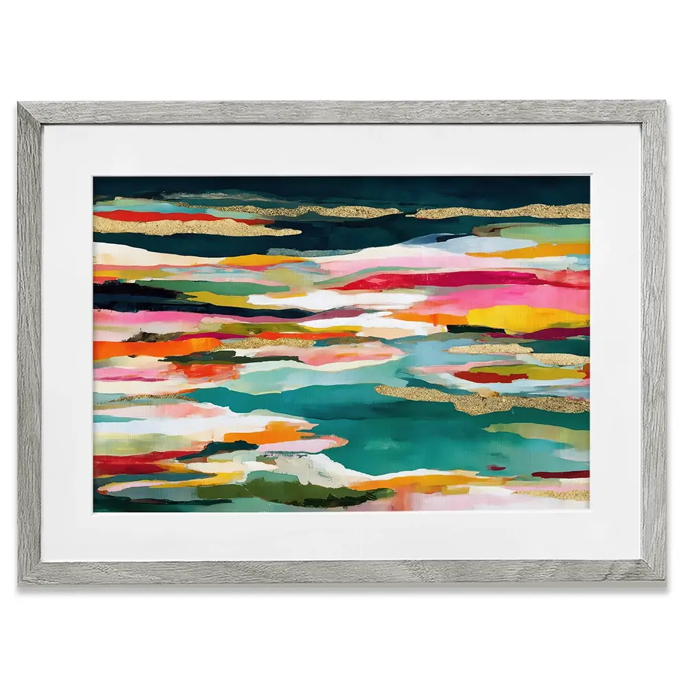Colour Strata Gold Framed Art Print Colour Strata Gold Framed Art Print wall art product Chromatic Storm Studio