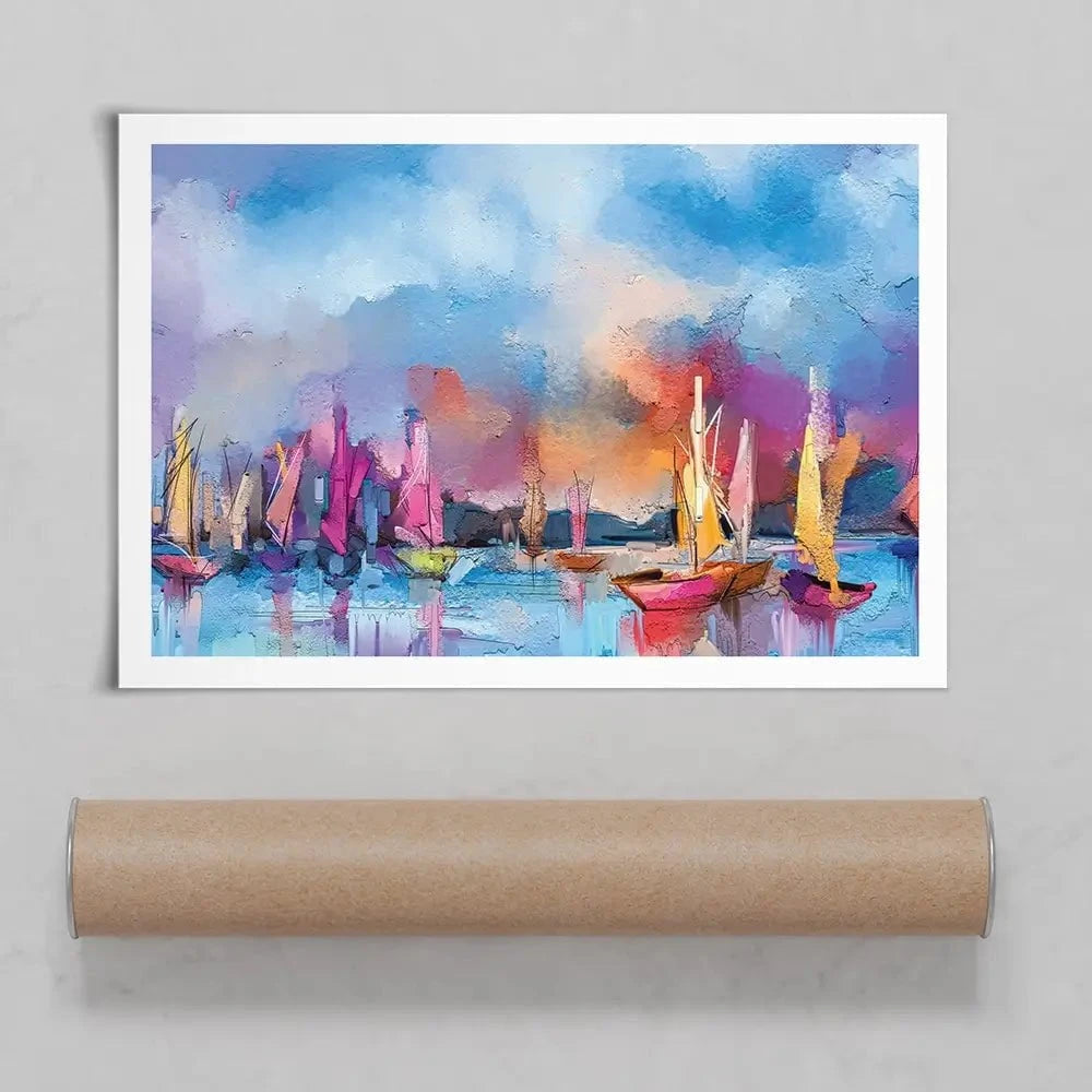 Coloured Boats Art Print Coloured Boats Art Print wall art product pluie_r / Shutterstock