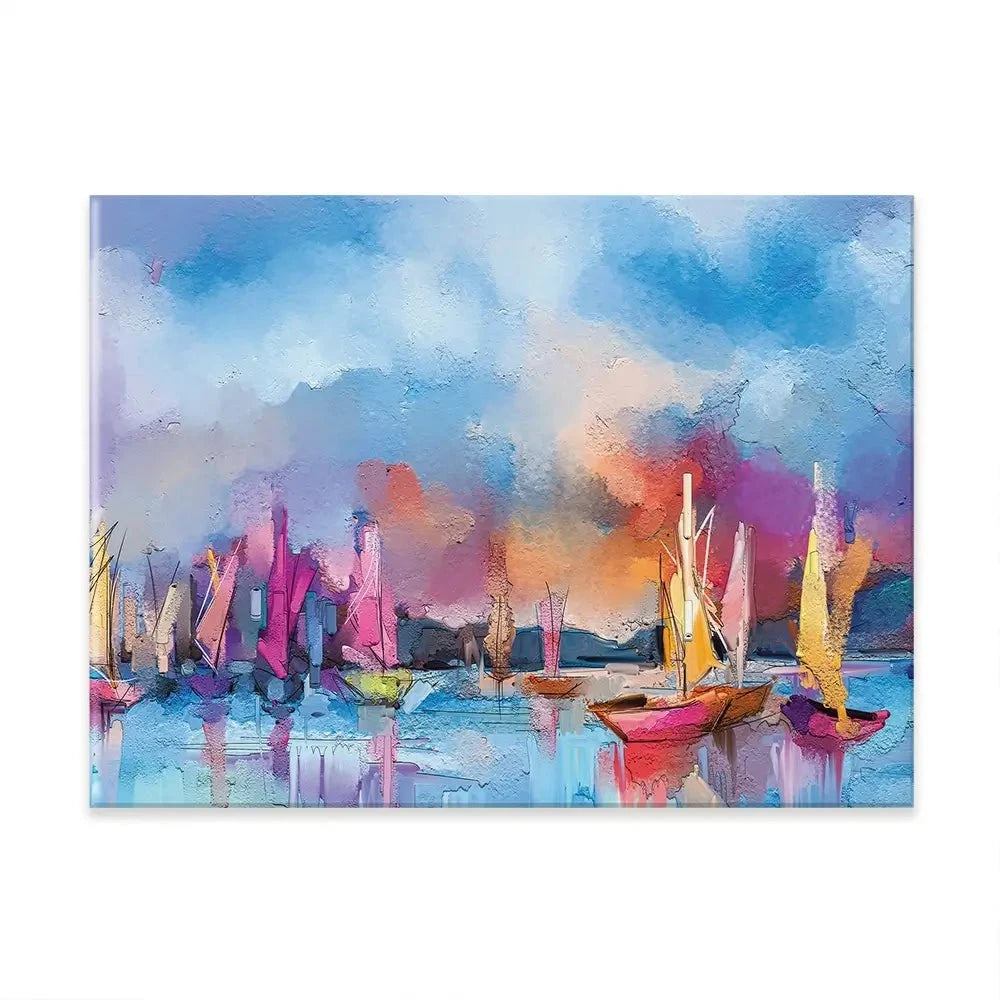 Coloured Boats Canvas Print Coloured Boats Canvas Print wall art product pluie_r / Shutterstock