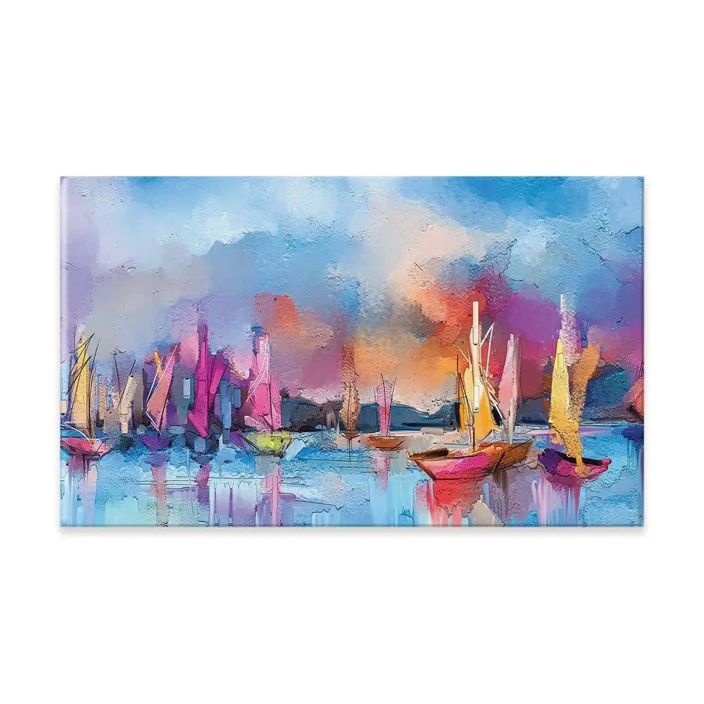 Coloured Boats Canvas Print Coloured Boats Canvas Print wall art product pluie_r / Shutterstock