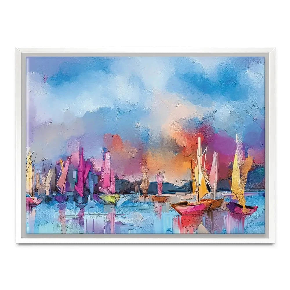 Coloured Boats Canvas Print Coloured Boats Canvas Print wall art product pluie_r / Shutterstock
