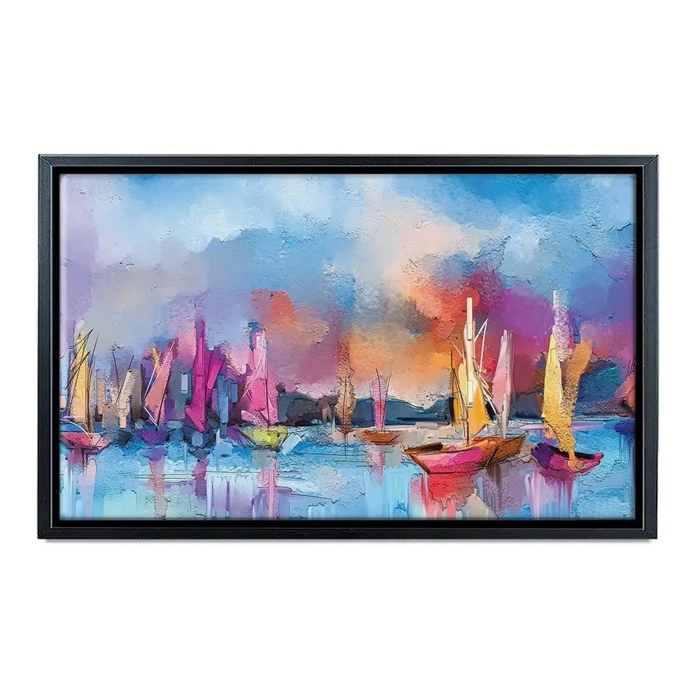 Coloured Boats Canvas Print Coloured Boats Canvas Print wall art product pluie_r / Shutterstock