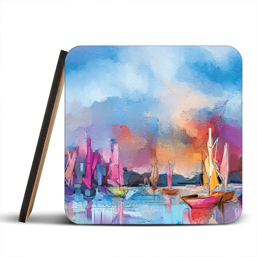 Coloured Boats Coaster Set Coloured Boats Coaster Set wall art product pluie_r / Shutterstock
