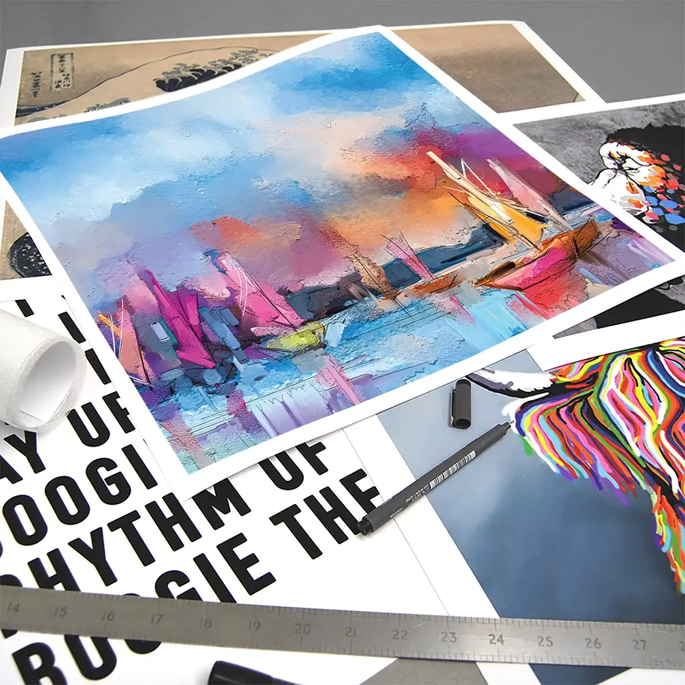 Coloured Boats Square Art Print Coloured Boats Square Art Print wall art product pluie_r / Shutterstock