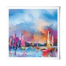 Coloured Boats Square Art Print Coloured Boats Square Art Print wall art product pluie_r / Shutterstock