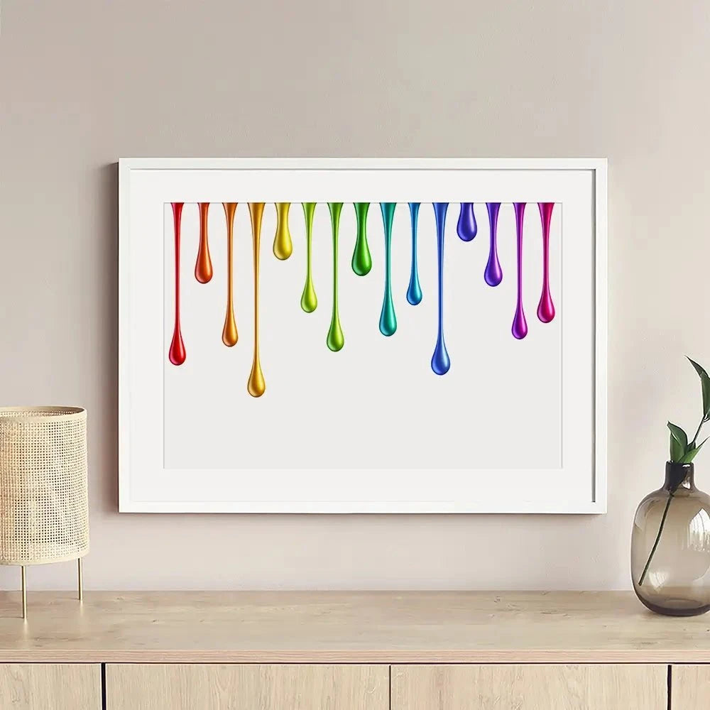 Coloured Paint Drips Framed Art Print Coloured Paint Drips Framed Art Print wall art product 3d_kot / Shutterstock