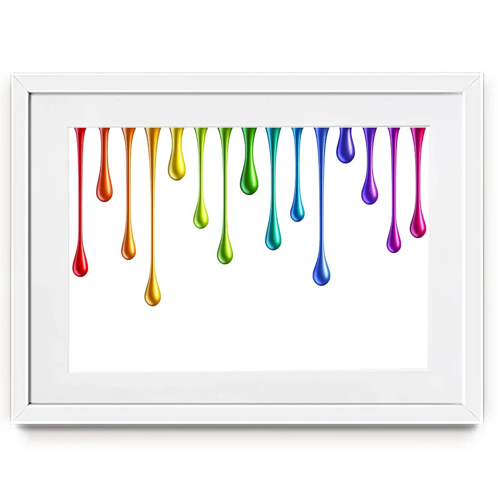 Coloured Paint Drips Framed Art Print Coloured Paint Drips Framed Art Print wall art product 3d_kot / Shutterstock