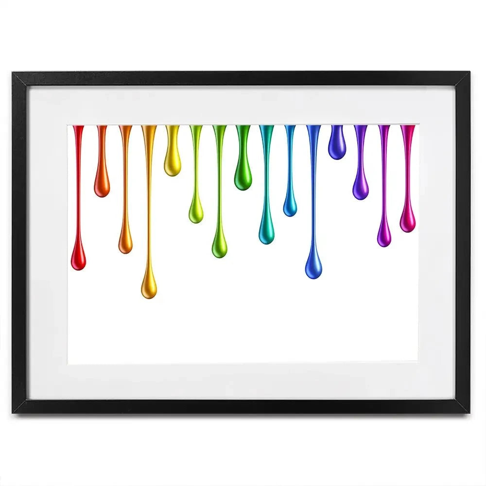 Coloured Paint Drips Framed Art Print Coloured Paint Drips Framed Art Print wall art product 3d_kot / Shutterstock