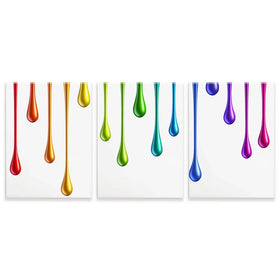Coloured Paint Drips Trio Canvas Print Coloured Paint Drips Trio Canvas Print wall art product 3d_kot / Shutterstock
