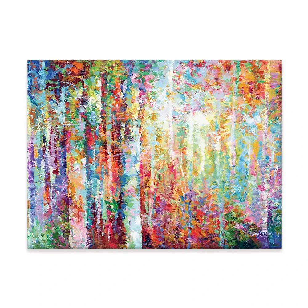 Colourful Abstract Birch Trees Canvas Print Colourful Abstract Birch Trees Canvas Print wall art product Leon Devenice