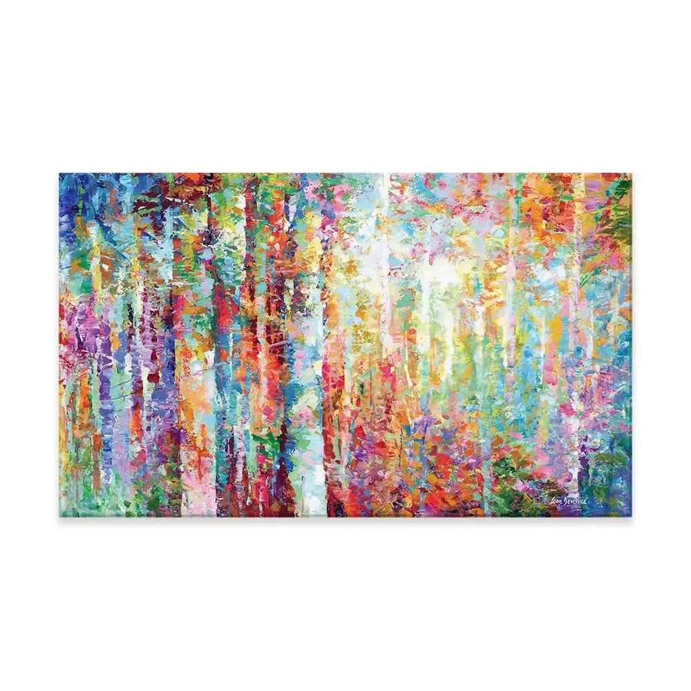 Colourful Abstract Birch Trees Canvas Print Colourful Abstract Birch Trees Canvas Print wall art product Leon Devenice