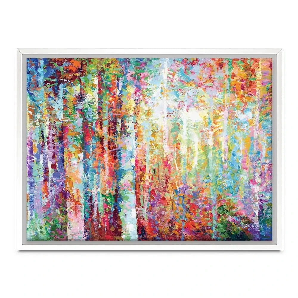 Colourful Abstract Birch Trees Canvas Print Colourful Abstract Birch Trees Canvas Print wall art product Leon Devenice