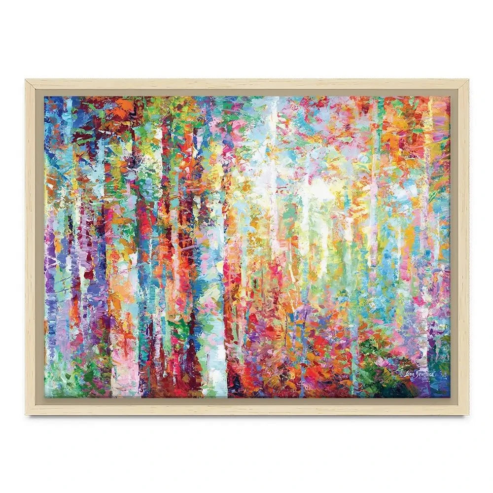 Colourful Abstract Birch Trees Canvas Print Colourful Abstract Birch Trees Canvas Print wall art product Leon Devenice