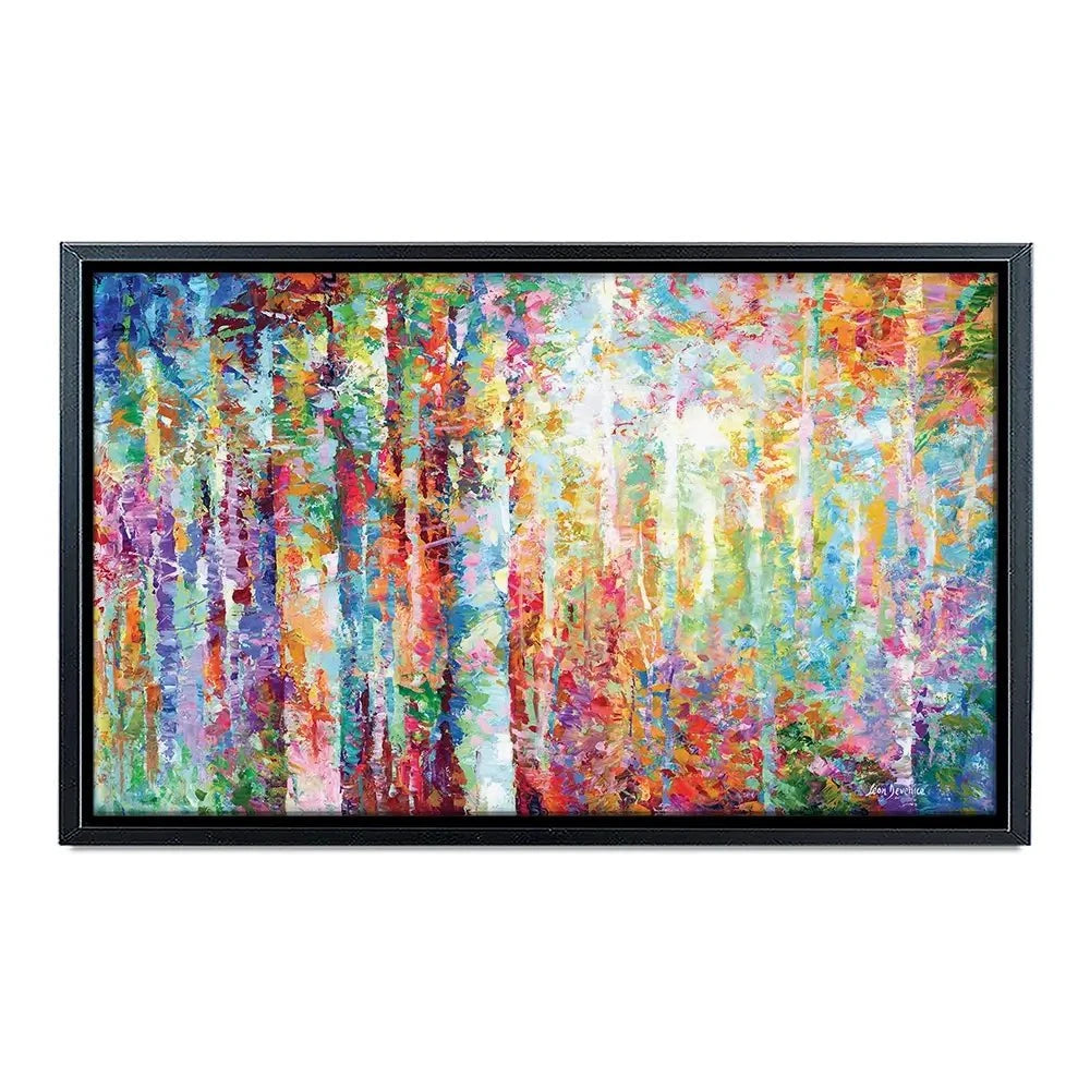 Colourful Abstract Birch Trees Canvas Print Colourful Abstract Birch Trees Canvas Print wall art product Leon Devenice