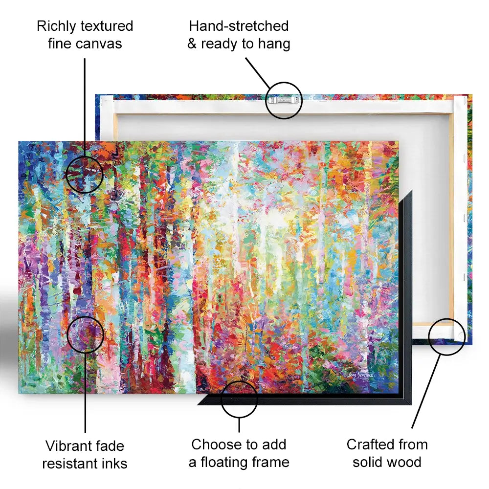 Colourful Abstract Birch Trees Canvas Print Colourful Abstract Birch Trees Canvas Print wall art product Leon Devenice