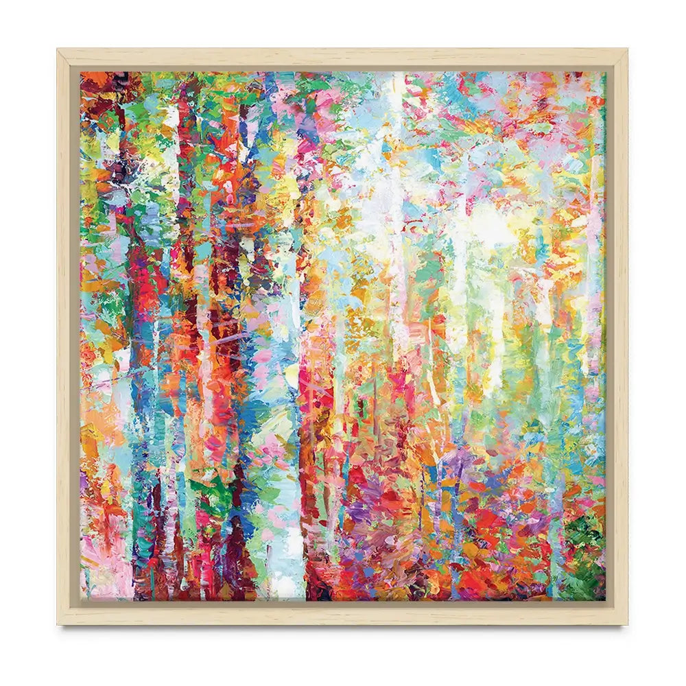 Colourful Abstract Birch Trees Oversized Canvas Print Colourful Abstract Birch Trees Oversized Canvas Print wall art product Art Print Shop