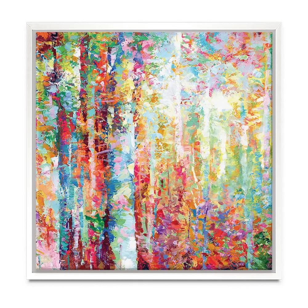 Colourful Abstract Birch Trees Oversized Canvas Print Colourful Abstract Birch Trees Oversized Canvas Print wall art product Art Print Shop