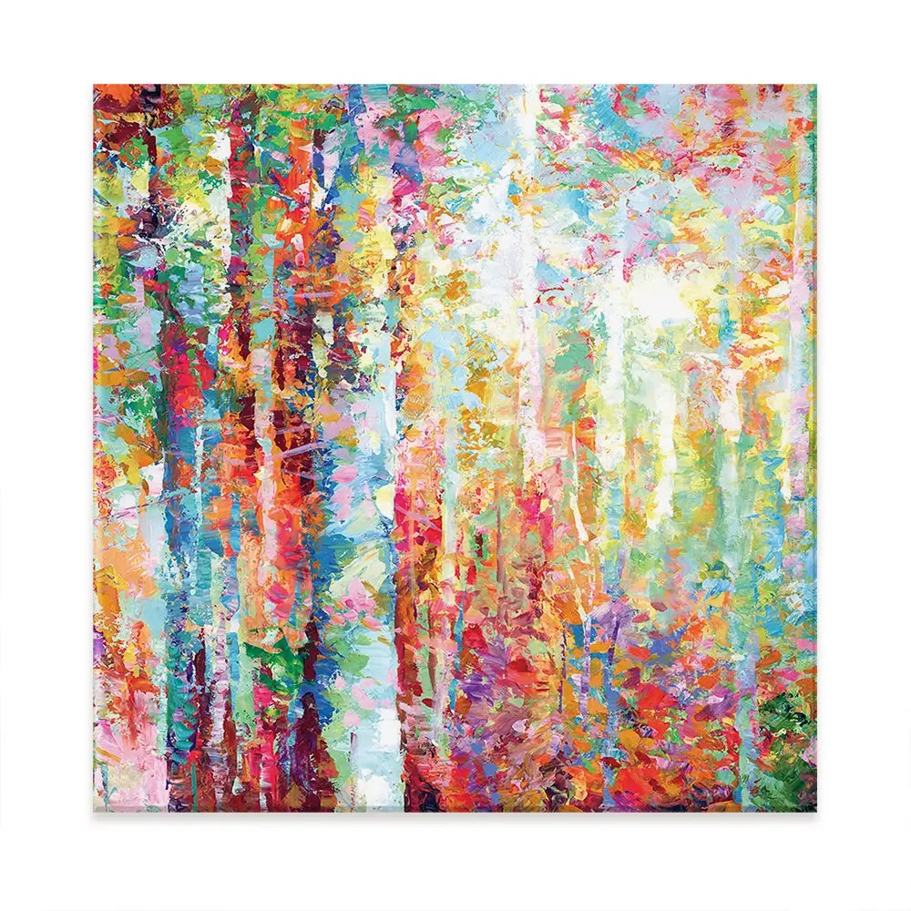 Colourful Abstract Birch Trees Oversized Canvas Print Colourful Abstract Birch Trees Oversized Canvas Print wall art product Art Print Shop
