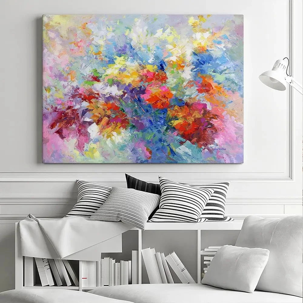 Colourful Abstract Floral 2 Canvas Print Colourful Abstract Floral 2 Canvas Print wall art product Leon Devenice