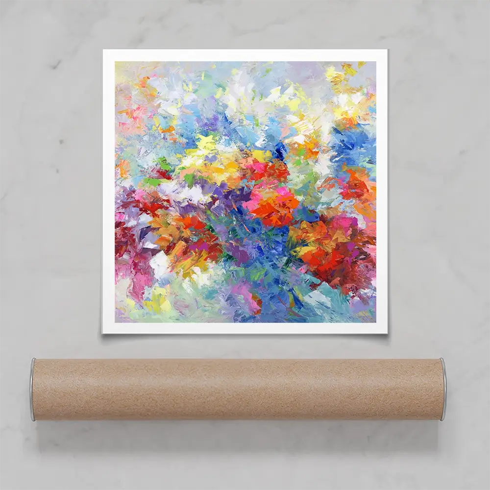 Colourful Abstract Floral 2 Square Art Print Colourful Abstract Floral 2 Square Art Print wall art product Leon Devenice