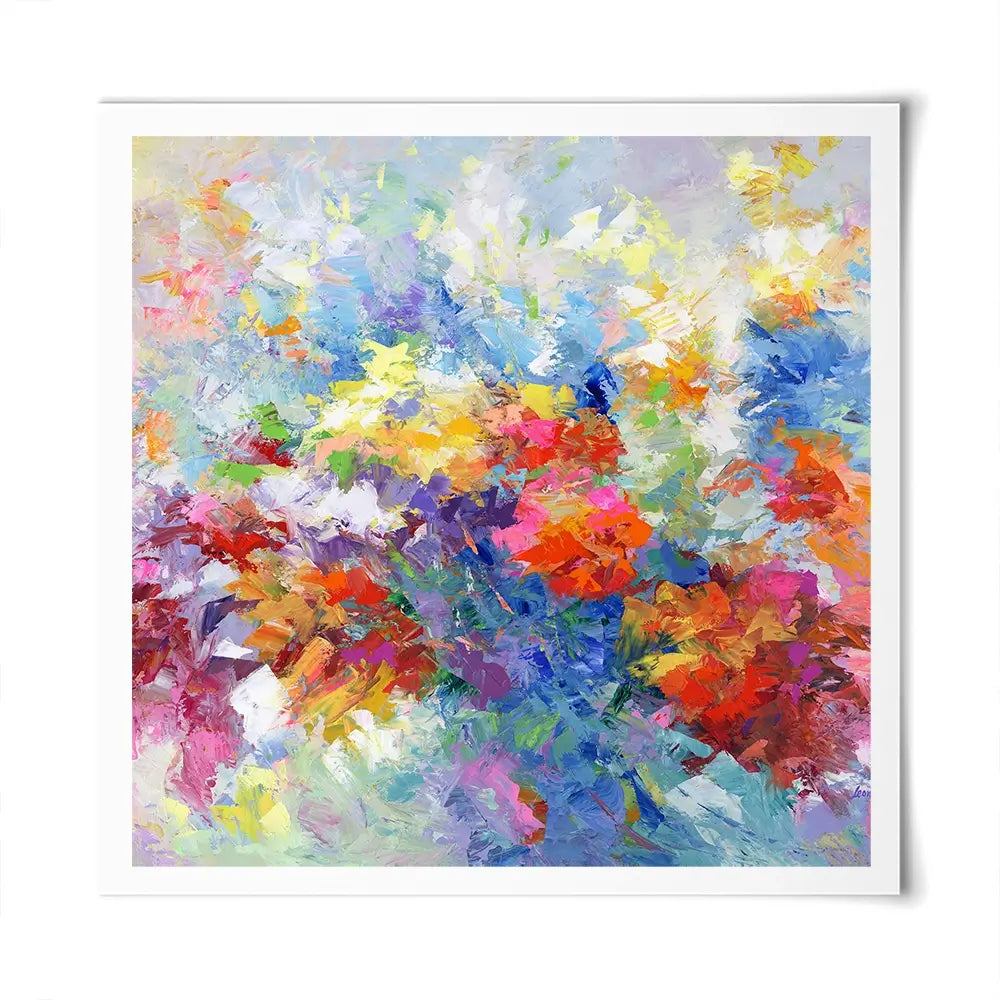 Colourful Abstract Floral 2 Square Art Print Colourful Abstract Floral 2 Square Art Print wall art product Leon Devenice