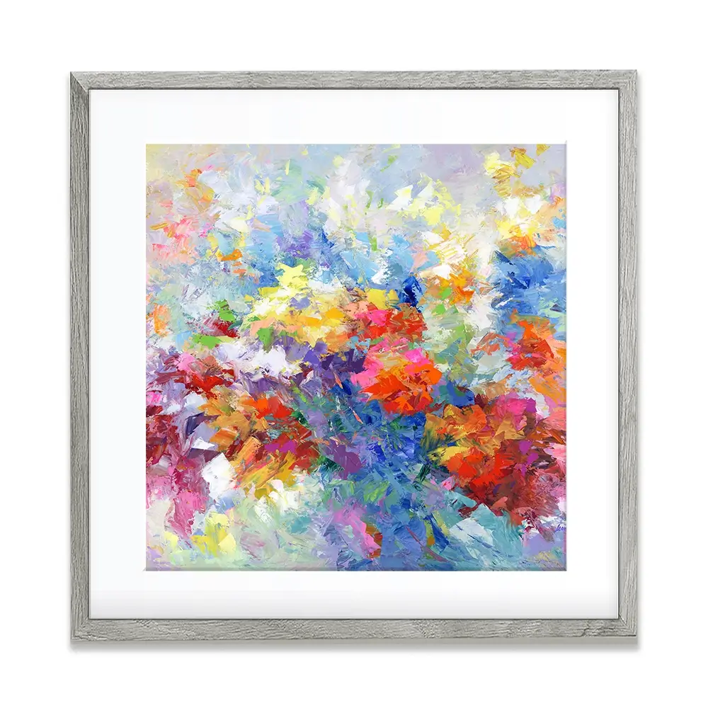 Colourful Abstract Floral 2 Square Framed Art Print Colourful Abstract Floral 2 Square Framed Art Print wall art product Leon Devenice