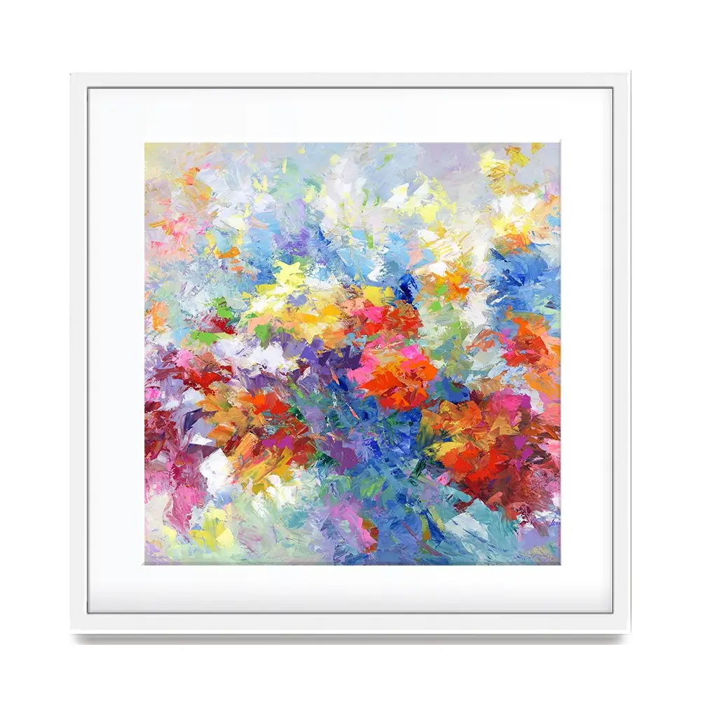 Colourful Abstract Floral 2 Square Framed Art Print Colourful Abstract Floral 2 Square Framed Art Print wall art product Leon Devenice
