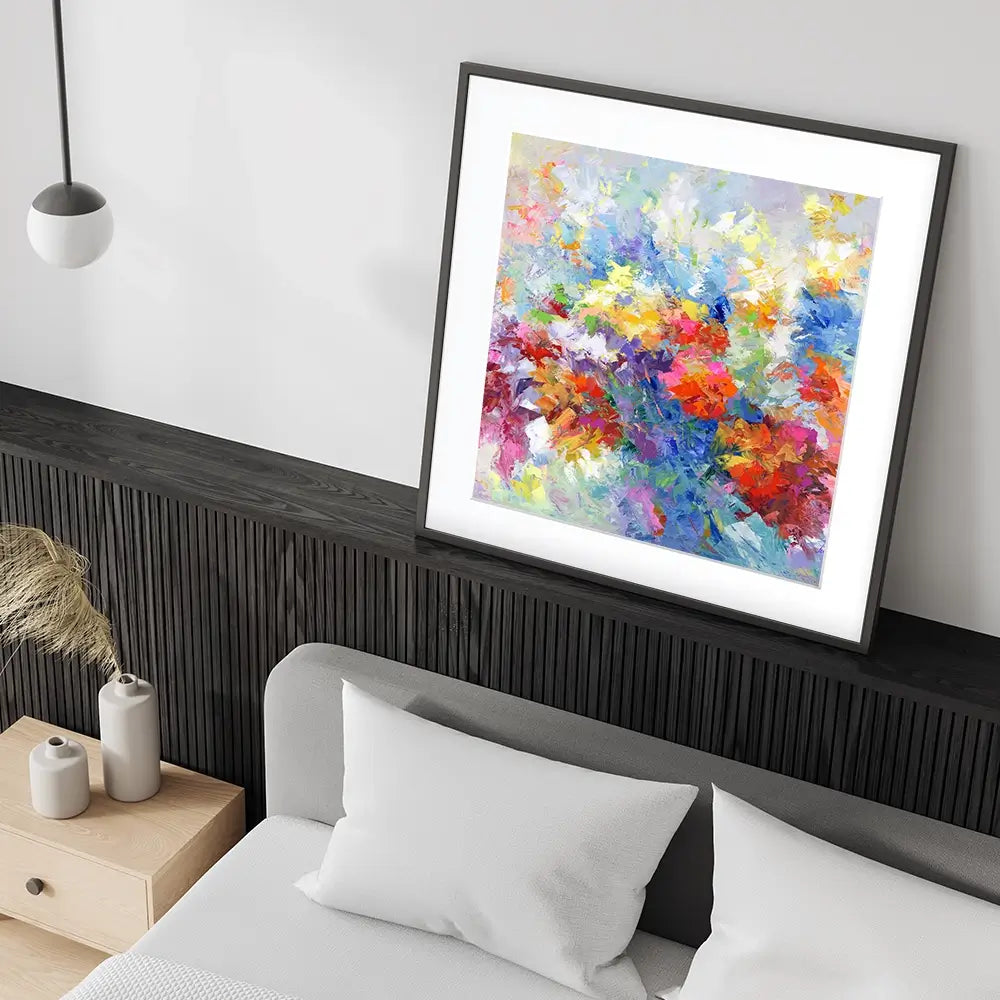 Colourful Abstract Floral 2 Square Framed Art Print Colourful Abstract Floral 2 Square Framed Art Print wall art product Leon Devenice