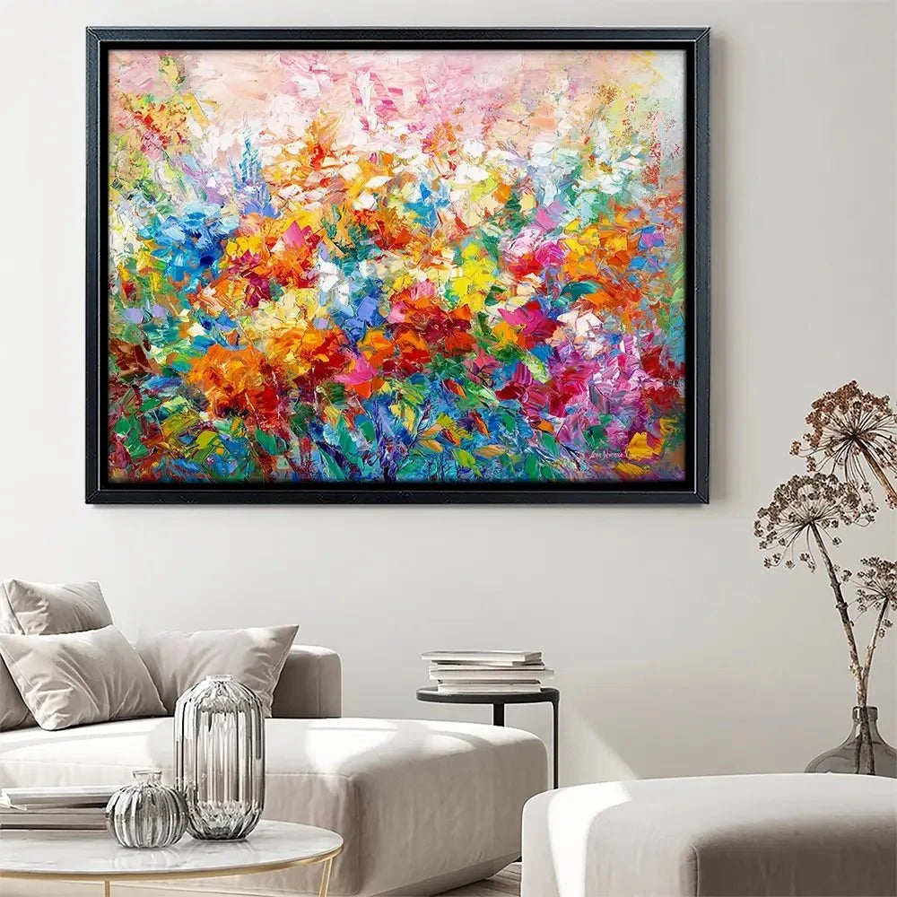 Colourful Abstract Floral Canvas Print Colourful Abstract Floral Canvas Print wall art product Leon Devenice