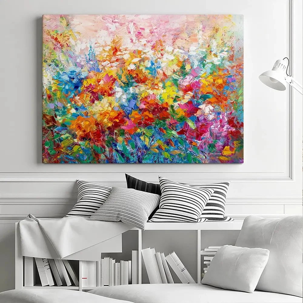 Colourful Abstract Floral Canvas Print Colourful Abstract Floral Canvas Print wall art product Leon Devenice