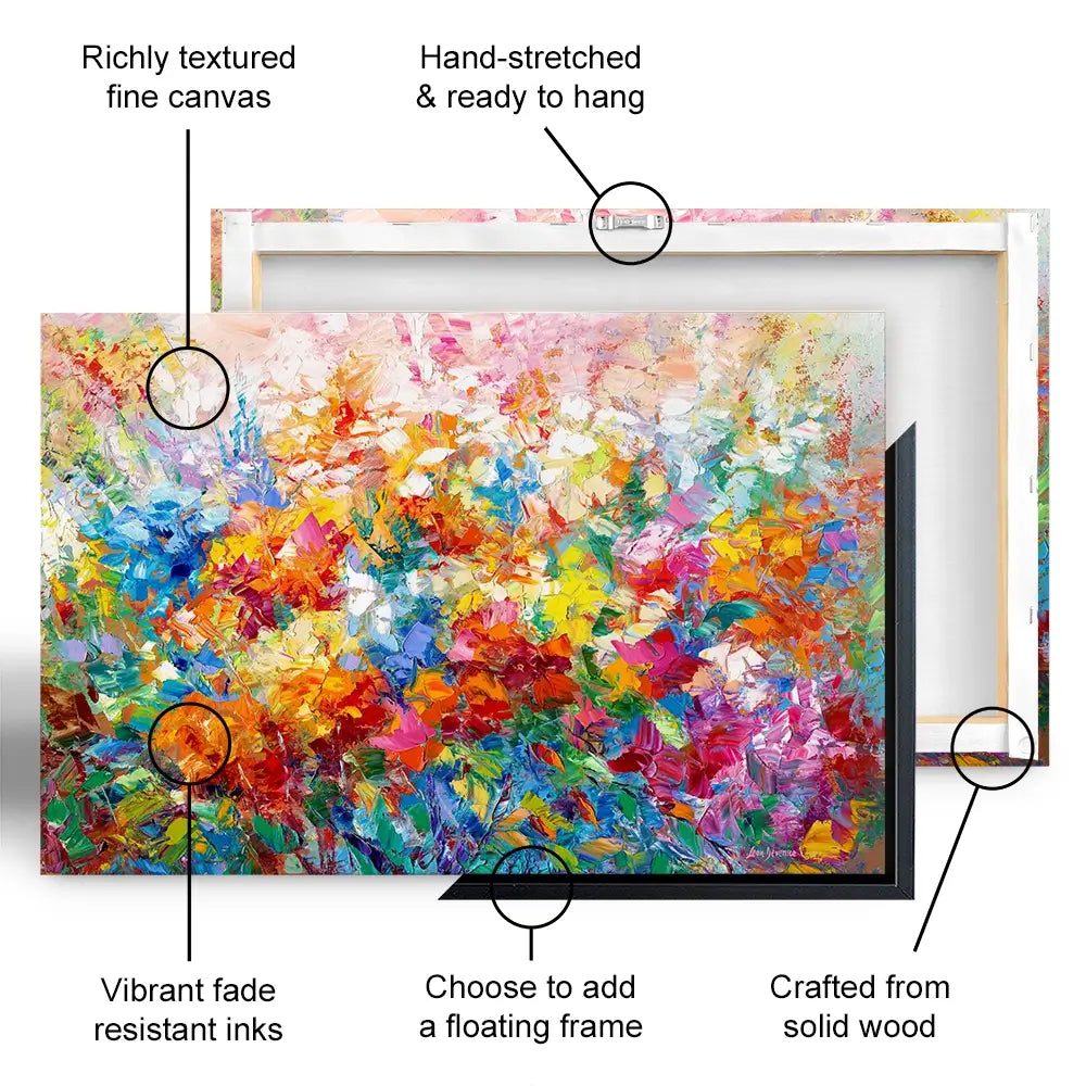 Colourful Abstract Floral Canvas Print Colourful Abstract Floral Canvas Print wall art product Leon Devenice