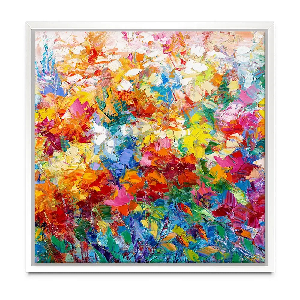 Colourful Abstract Floral Oversized Canvas Print Colourful Abstract Floral Oversized Canvas Print wall art product Leon Devenice