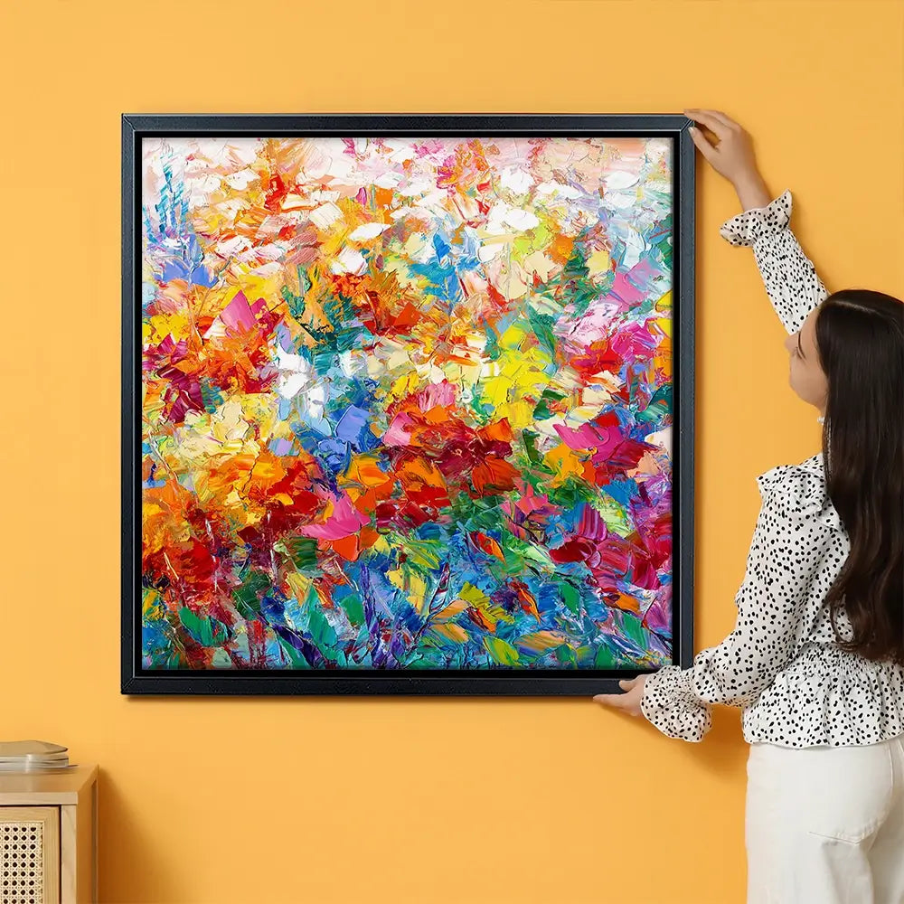 Colourful Abstract Floral Oversized Canvas Print Colourful Abstract Floral Oversized Canvas Print wall art product Leon Devenice