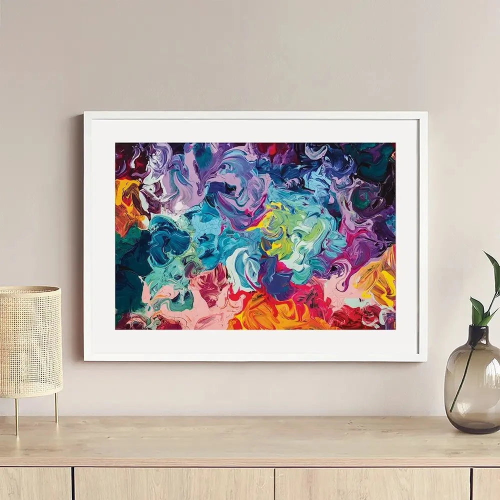 Colourful Abstract Oil Painting Framed Art Print Colourful Abstract Oil Painting Framed Art Print wall art product vhpicstock / Shutterstock