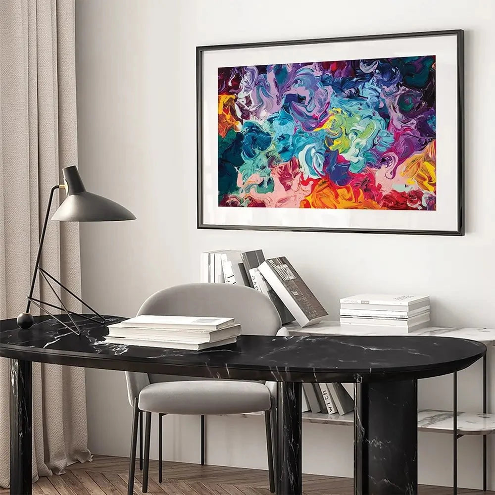 Colourful Abstract Oil Painting Framed Art Print Colourful Abstract Oil Painting Framed Art Print wall art product vhpicstock / Shutterstock