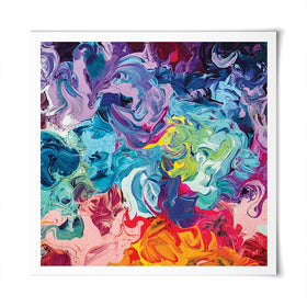 Colourful Abstract Oil Painting Square Art Print Colourful Abstract Oil Painting Square Art Print wall art product Art Print Shop