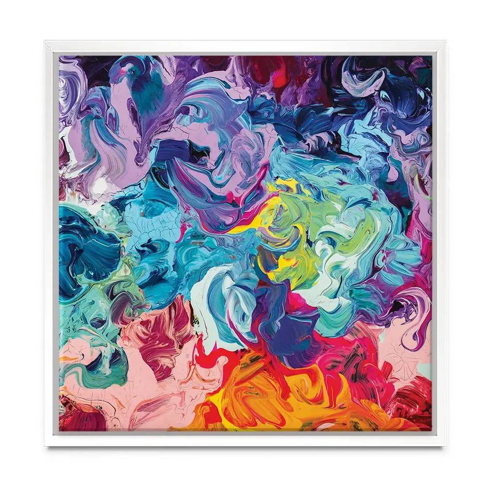 Colourful Abstract Oil Painting Square Canvas Print Colourful Abstract Oil Painting Square Canvas Print wall art product vhpicstock / Shutterstock