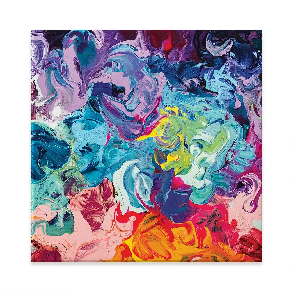 Colourful Abstract Oil Painting Square Canvas Print Colourful Abstract Oil Painting Square Canvas Print wall art product vhpicstock / Shutterstock